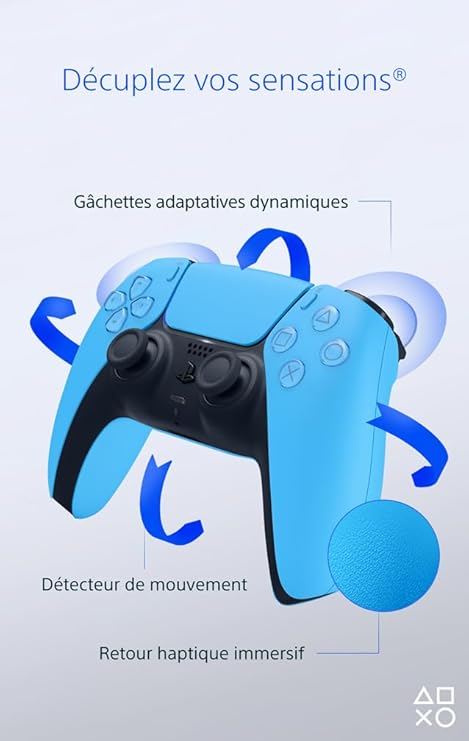 Manette PlayStation 5 officielle DualSense, Sans fil, Batterie rechargeable, Bluetooth, Compatible avec PS5