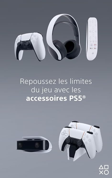 Manette PlayStation 5 officielle DualSense, Sans fil, Batterie rechargeable, Bluetooth, Compatible avec PS5