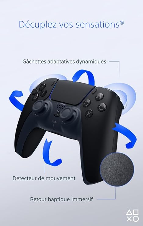 Manette PlayStation 5 officielle DualSense, Sans fil, Batterie rechargeable, Bluetooth, Compatible avec PS5