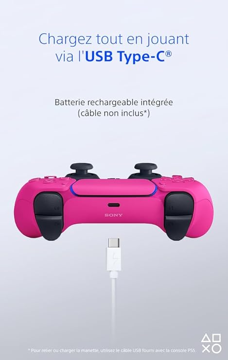 Manette PlayStation 5 officielle DualSense, Sans fil, Batterie rechargeable, Bluetooth, Compatible avec PS5