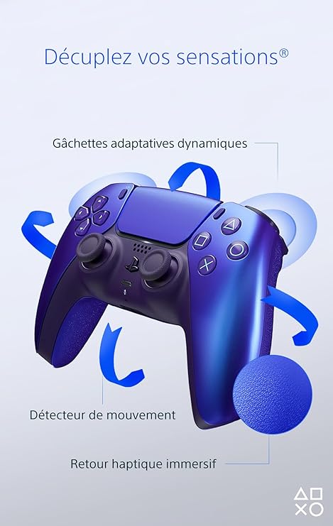 Manette PlayStation 5 officielle DualSense, Sans fil, Batterie rechargeable, Bluetooth, Compatible avec PS5