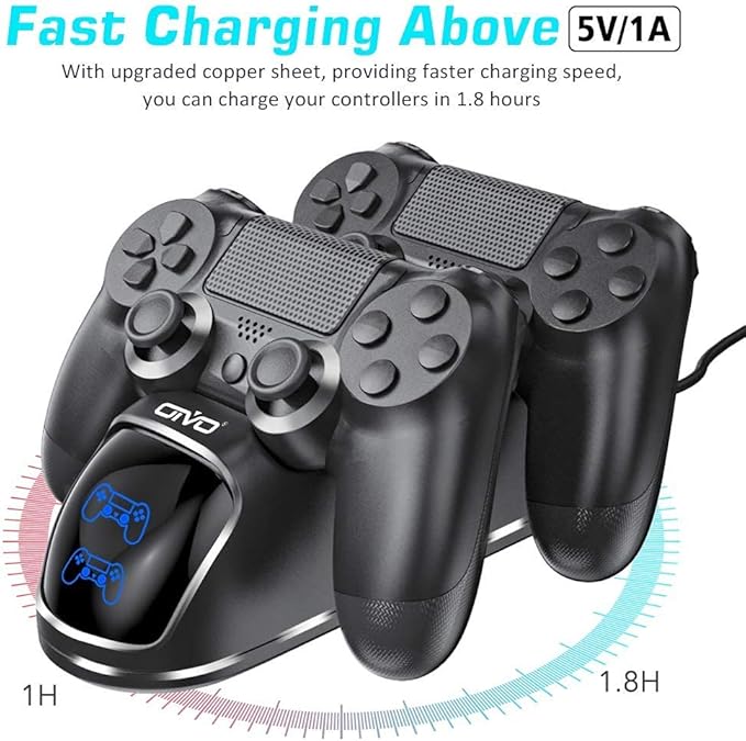 OIVO Chargeur Manette PS4, Station de Charge Manette PS 4 avec Puce de Charge de 1,8 Heures, Station Manette Sony Playstation 4/PS4/Pro/slim
