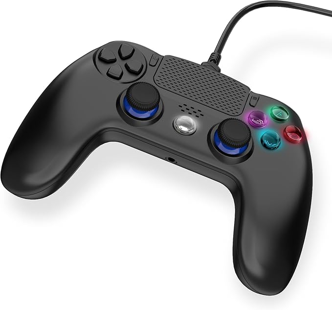 Manette Filaire Noire pour PS4 avec Câble 3M avec prise Jack